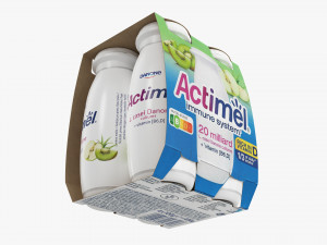 Danone Actimel Bottles 4-Pack Kiwi Modèle 3D