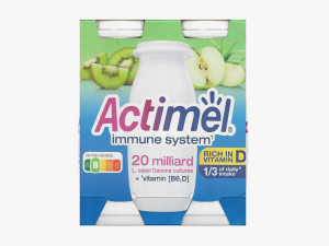 Danone Actimel Bottles 4-Pack Kiwi Modèle 3D