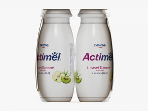 Danone Actimel Bottles 4-Pack Kiwi Modèle 3D