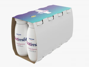 Danone Actimel Bottles 8-Pack 3D Model