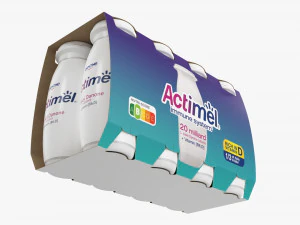 Danone Actimel Bottles 8-Pack 3D Model