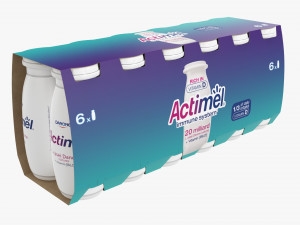 Danone Actimel Bottles 12-Pack Modello 3D