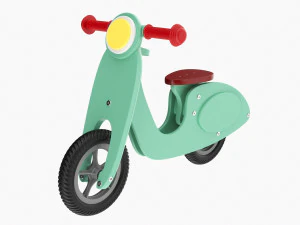 Bici senza pedali per scooter verde Modello 3D