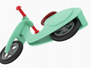 Green Scooter Balance Bike 3D Model