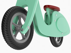 Green Scooter Balance Bike 3D Model