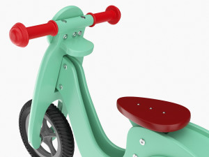 Green Scooter Balance Bike 3D Model