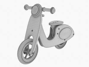 Green Scooter Balance Bike 3D Model