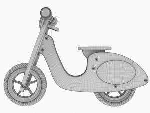 Green Scooter Balance Bike 3D Model