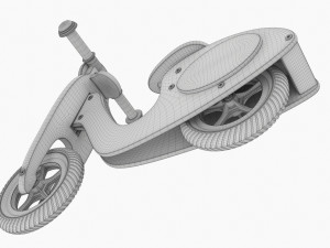 Green Scooter Balance Bike 3D Model