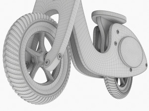 Green Scooter Balance Bike 3D Model