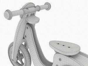 Green Scooter Balance Bike 3D Model