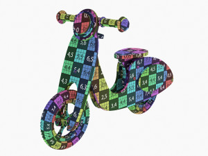 Green Scooter Balance Bike 3D Model