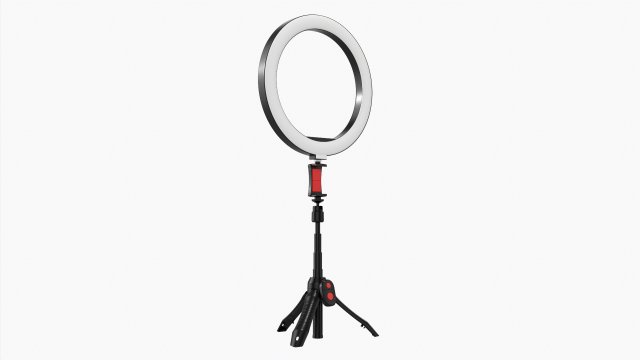 Live Streaming Tripod With Lamp 02 3D Model .c4d .max .obj .3ds .fbx .stl .blend 