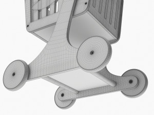Market Wooden Shopping Trolley Modèle 3D