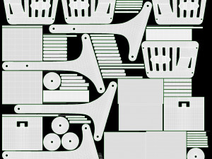 Market Wooden Shopping Trolley Modèle 3D