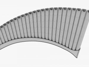 Pan Flute 25-Pipe 3D Model