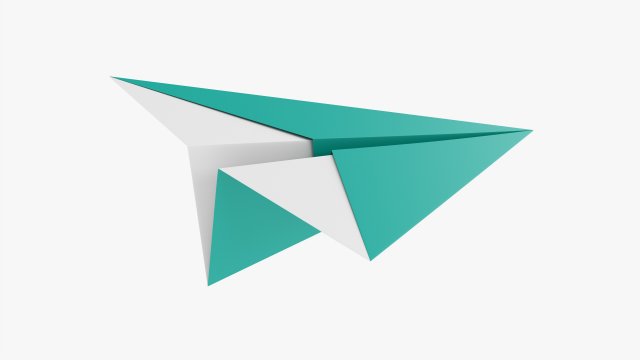 Paper Airplane 02 3D Модель .c4d .max .obj .3ds .fbx .stl .blend 