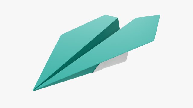 Paper Airplane 03 3D Model .c4d .max .obj .3ds .fbx .stl .blend 