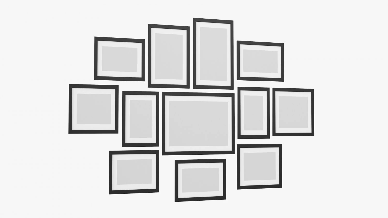 Photo Frame Set 01 3D Model .c4d .max .obj .3ds .fbx .stl .blend 