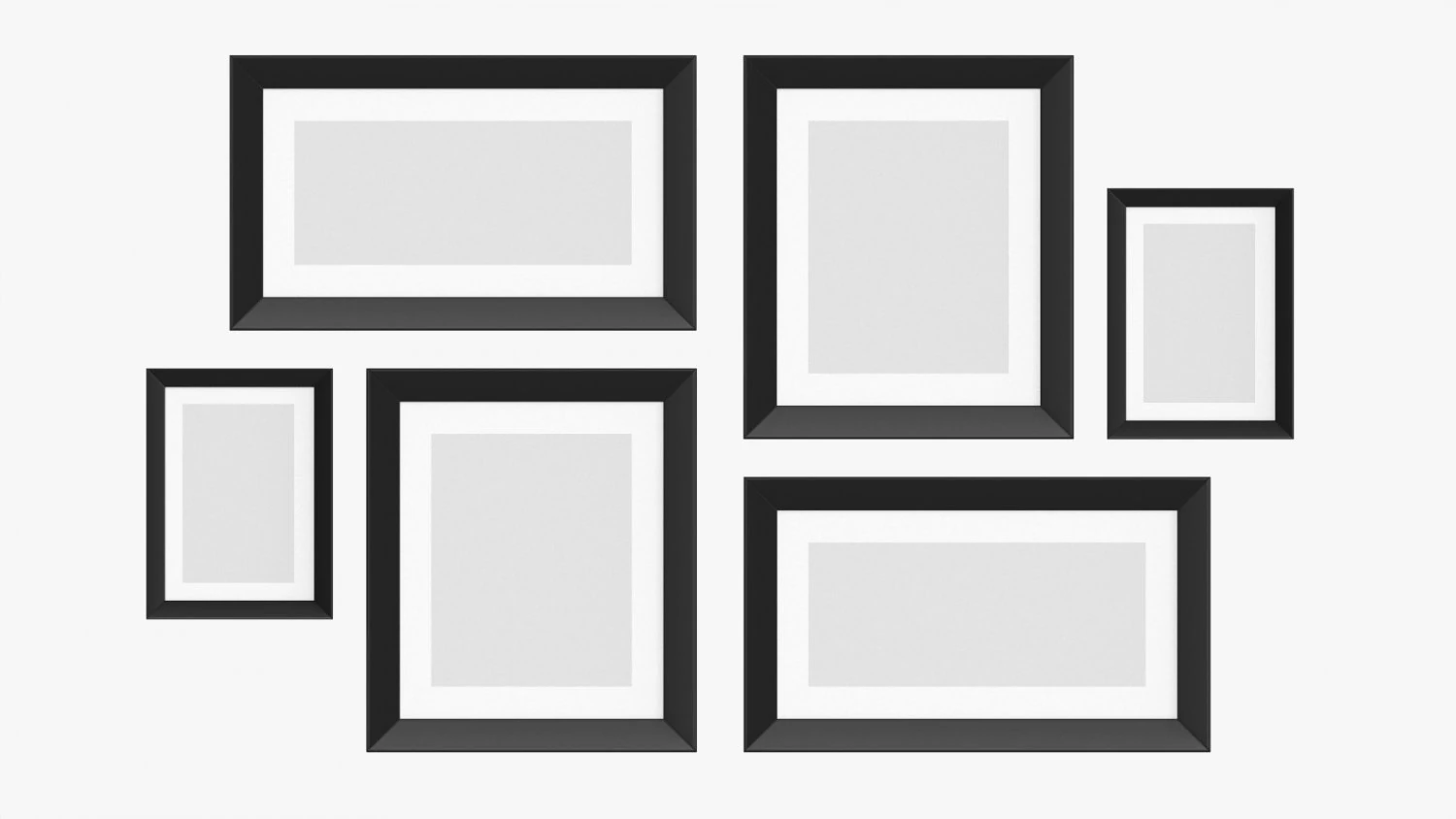 Photo Frame Set 03 3D Model .c4d .max .obj .3ds .fbx .stl .blend 