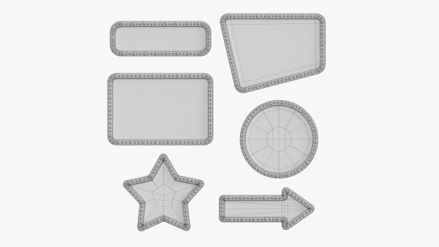 Retro Light Frame Set 3D Model in Wall lights 3DExport