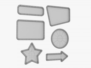 Retro Light Frame Set 3D Model