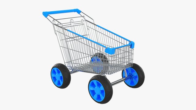 Shopping Cart With Big Wheels 01 Modèle 3D .c4d .max .obj .3ds .fbx .stl .blend 