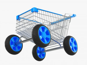 Shopping Cart With Big Wheels 01 Modèle 3D
