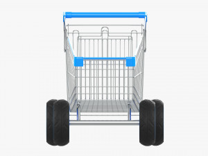 Shopping Cart With Big Wheels 01 Modèle 3D