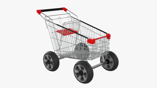Shopping Cart With Big Wheels 02 Modelo 3D .c4d .max .obj .3ds .fbx .stl .blend 