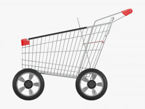 Shopping Cart With Big Wheels 02 3D Model