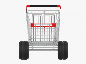 Shopping Cart With Big Wheels 02 Modelo 3D