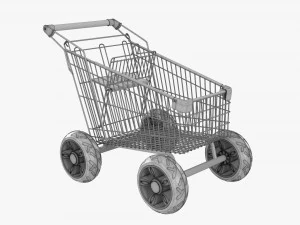 Shopping Cart With Big Wheels 02 3D Model