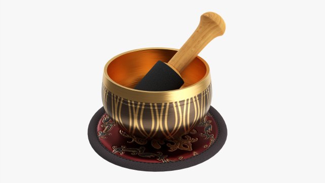 Tibetan Singing Bowl 3D Model .c4d .max .obj .3ds .fbx .lwo .lw .lws