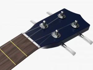 Ukulele Soprano Guitar Blue With Stand 3D Model
