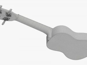 Ukulele Soprano Guitar Blue With Stand 3D Model