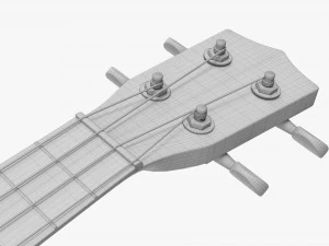 Ukulele Soprano Guitar Blue With Stand 3D Model