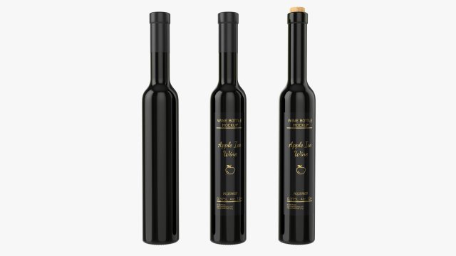 Wine Bottle Mockup 17 3D Model .c4d .max .obj .3ds .fbx .stl .blend 