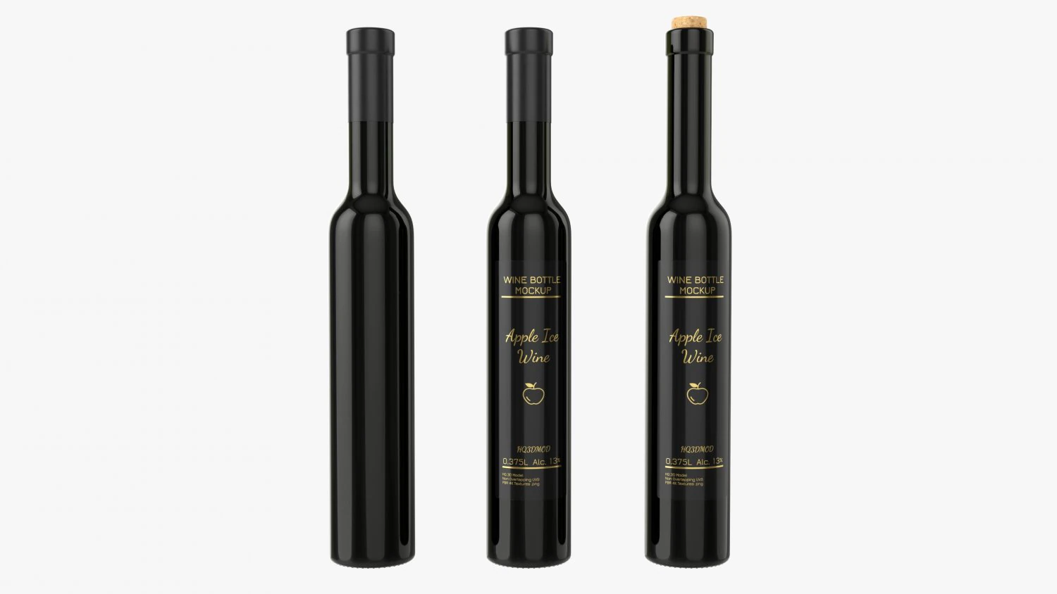 Wine Bottle Mockup 17 3D Model .c4d .max .obj .3ds .fbx .stl .blend 