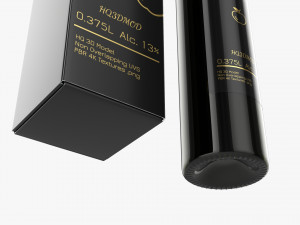 Wine Bottle Mockup 17 Paper Box Modello 3D