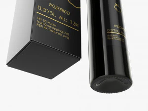 Wine Bottle Mockup 17 Paper Box 3D Model