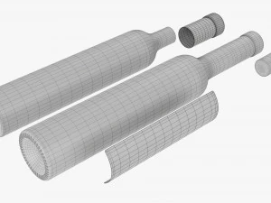 Wine Bottle Mockup 17 Paper Box 3D Model