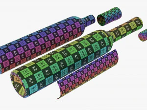 Wine Bottle Mockup 17 Paper Box 3D Model