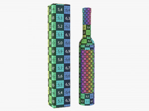 Wine Bottle Mockup 17 Paper Box Modello 3D