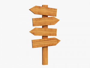 Wooden Signboards 02 3D Model