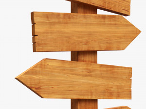 Wooden Signboards 02 3D Model