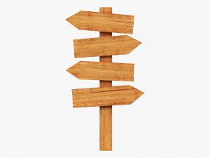 Wooden Signboards 02 3D Model