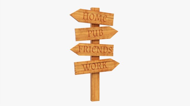 Wooden Signboards 02v2 Modelo 3D .c4d .max .obj .3ds .fbx .stl .blend 