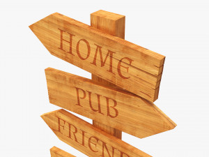 Wooden Signboards 02v2 Modelo 3D