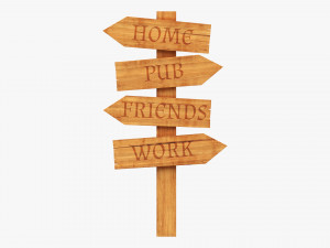 Wooden Signboards 02v2 Modelo 3D